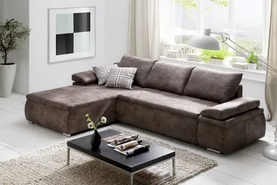Produktbild von Couchgarnitur Camilla L-Form Bezug in Vintage-Braun