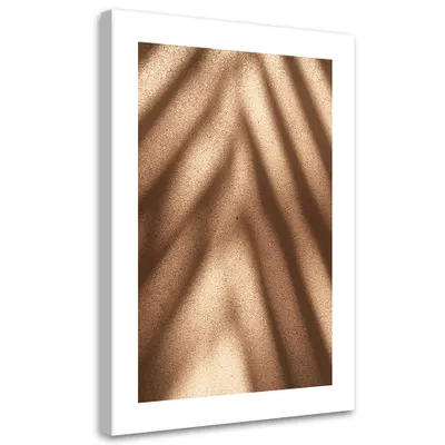 Produktbild von Leinwandbild Blattschatten an einer Wand 40x60 Feeby Beige bild für die wand bereit zum aufhängen