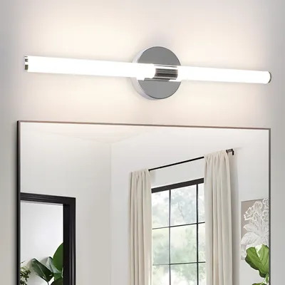 Immagine prodotto di ZMH Lampada a specchio 60CM Lampada da parete LED Lampada da parete 8W Lampada da parete 4000K Bianco neutro Moderno Cromo