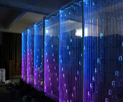 Zdjęcie produktu dla Moderne Trennwand Wasser Wände LED Wasserwand Beleuchtete Wand Säulen 60x240cm