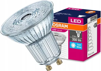 Obrázek produktu pro OSRAM HOMELIGHTING 4058075055155 LED (monochrome) EEC F (A - G) GU10 Reflector bulb 4.3 W = 50 W Neutral white (Ø x H) 50 mm x 50 mm 1 pc(s)