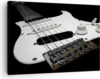 Produktbild von Bild auf Leinwand - Leinwandbild - E-Gitarre String Knopf - 70x50cm - Wand Bild - Wanddeko - Leinwanddruck - Bilder - Kunstdruck - Wanddekoration - Leinwand bilder - Wandkunst - AA70x50-0379