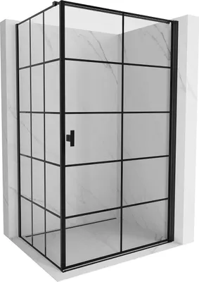 Immagine prodotto di Mexen Mist-B cabina doccia a battente destra 80 x 95 cm, griglia nera, nero - 8A2T-080-095-70-77-P