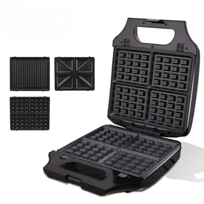 Produktbild von AIORBER 220V 3in1 Sandwichmaker Waffeleisen Kontaktgrill 1400W mit Wechselplatten Antihaftbeschichtung für Frühstück & Snack
