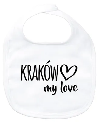 Produktbild von Huuraa Baby Lätzchen Kraków my love White Klettverschluss  Baumwolle Latz Geschenkidee