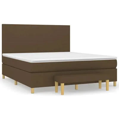 Produktbild von Boxspringbett mit Matratze Dunkelbraun 180x200 cm Stoff