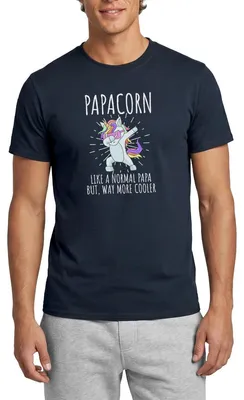 Produktbild von Spreadshirt Papacorn Papa Like Normal Dad But Cooler Männer T-Shirt, S, Navy