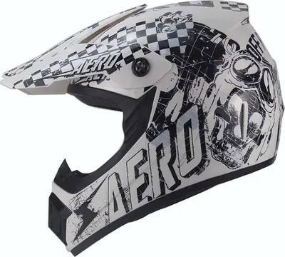Obrázek produktu pro Cross helma Přilba Dětská přilba Motocyklová přilba Motokros Skeleton bílá černá Velikost XL
