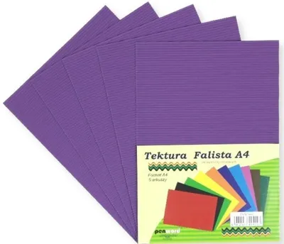Obrázok produktu pre Tektura falista A4 fioletowa 5 sztuk do prac plastycznych