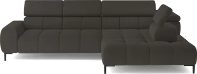 Produktbild von DomoHome Ecksofa PLAZA-L Stoff SOLAR Eckcouch Inkl. Mit Bequemer, Flauschiger Rückenlehne / Longchair Rechts / Industrial Style / L-Form Rechte | 300x99x216 cm | BRONZE