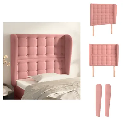 Produktbild von vidaXL Kopfteil mit Ohren Rosa 83x23x118/128 cm Samt -  Kopf- & Fußenden