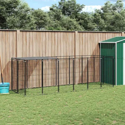 Immagine prodotto di vidaXL Cuccia per cani nera 330x110x110 cm in acciaio