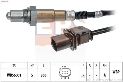Produktbild von EPS 1.998.389 Beheizt Planarsonde Breitband-Lambda-Sonde Lambdasonde für AUDI A6 Avant (4F5, C6) 350mm