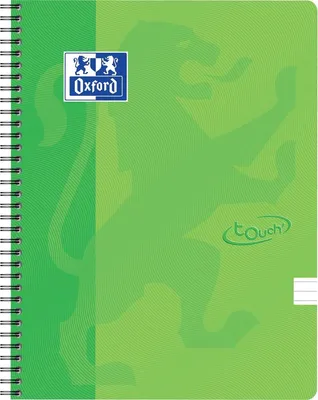 Image de Oxford Nordic Touch A4+ carnet à spirales, ligné, 70 feuilles, vert
