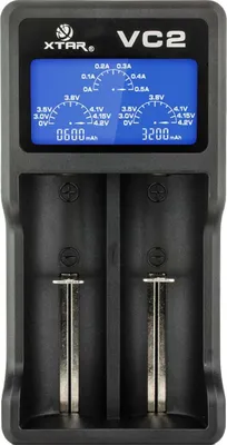 Produktbild von XTAR 2-Schacht USB-Ladegerät Micro USB-Eingang, LC-Display VC2