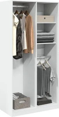 Image de Best Möbel Armoire blanche 100x50x200 cm bois composite - Armoires Cloris Neu2526741 2parcel