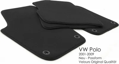 Produktbild von Fußmatten passend für VW Polo 9N 9N3 Premium Velours Autoteppich Matten 4-teilig schwarz