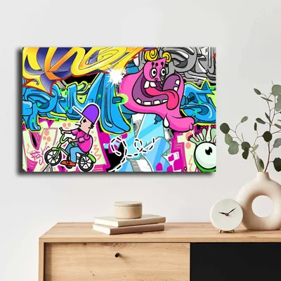 Produktbild von Wallity, 4570POP-004, Dekorative Leinwandmalerei, Mehrfarbig, 100 % LEINWAND, 45 x 70 cm