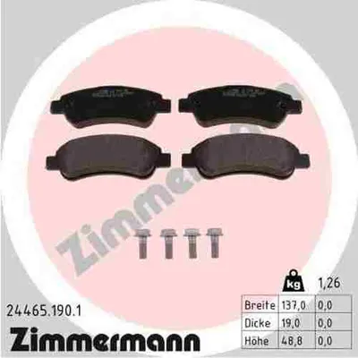 Produktbild von ZIMMERMANN Bremsbeläge Satz Hinten Bremsklötze für FIAT Ducato Kastenwagen (250, 290) 24465.190.1