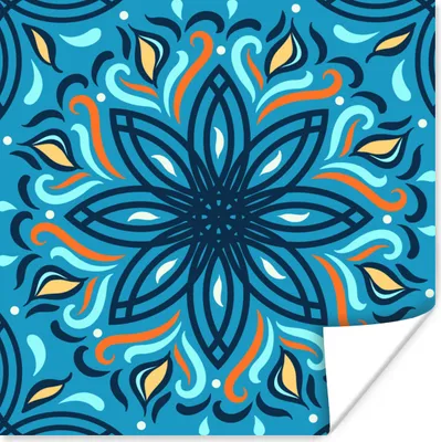 Produktbild von MuchoWow® Poster Blume - Quadrat - Muster 30x30 cm - Wandposter - Printing
