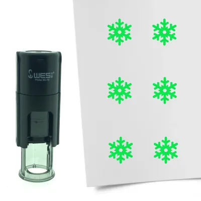 Obrázek produktu pro CombiCraft Stamp Snowflake 10mm kulatá - zelený inkoust