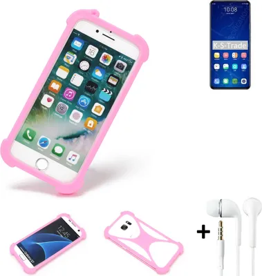 Produktbild von K-S-Trade Bumper + Kopfhörer kompatibel mit ZTE Axon 31 Pro 5G Handy Hülle Schutzhülle Silikon Schutz Hülle Cover Case Silikoncase Silikonbumper