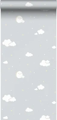 Zdjęcie produktu dla Sanders & Sanders Tapeta chmury szaro zielonymIbiałym - 640559 - 53 cm x 10 m