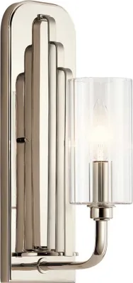 Produktbild von Elstead Kimrose Wandleuchte E14 Poliertes Nickel Klar geriffelt