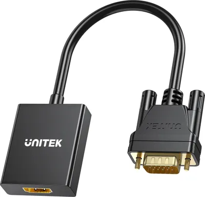 Produktbild von UNITEK V1112ABK01, 0,18 m, VGA (D-Sub), HDMI, Stecker, Buchse, Gerade