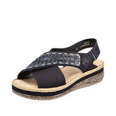 Produktbild von Rieker Damen Sandalen Plateau Slingback V0985, Größe:38 EU, Farbe:Schwarz