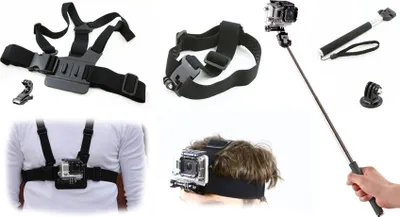 Produktbild von Set 3-in-1: Monopod / Stirnriemen / Brusthalterung für GoPro, SJCAM, XIAOMI, DJI, INSTA360