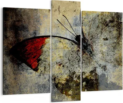 Produktbild von Bild auf Leinwand - Leinwandbild - Schmetterling Abstraktion - 95x80cm - Wand Bild - Wanddeko - Leinwanddruck - Bilder - Kunstdruck - Wanddekoration - Leinwand bilder - Wandkunst - CB95x80-3678