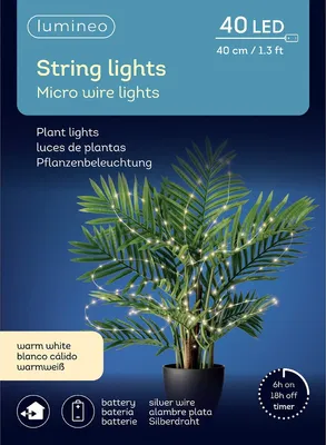 Produktbild von Lumineo Batterie Micro LED Lichterkette 40 cm 40 Lichter warmweiß  Outdoor