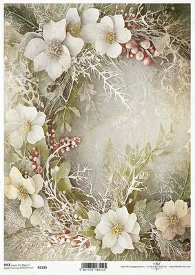 Produktbild von ITD Reispapier Decoupage Bastelpapier Serviettentechnik-R2335 Winterstrauß, Blumen