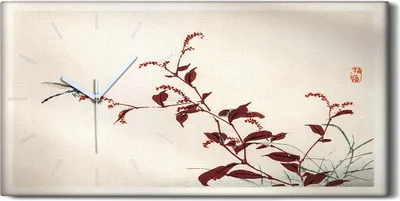 Produktbild von Wandbild Leinwand Bilder Wanduhr 60x30 Malerei Asiatischer Zweige Blätter Kunst - weiße Hände