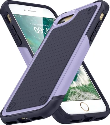 Produktbild von Für iPhone 8 / 7 /iPhone SE 2020 / SE 2022 Hülle Militärqualität Stoßfest Hybrid 2 in 1 Hart PC Weich TPU Handyhülle Lila Blau