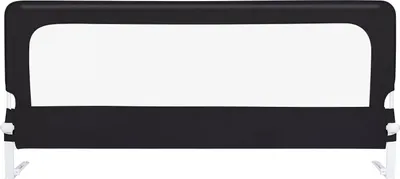 Image de barrière de lit 200cm Barrière de sécurité pour jeunes enfants Bébés et enfants Hauteur réglable 70cm (Noir,1 côté)