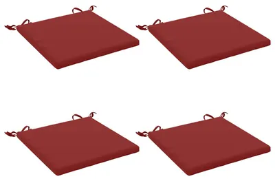Image de vidaXL, coussins de siège SOEST, lot de 4, 100 % polyester, couleur bordeaux