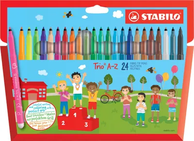 Obrázek produktu pro Plstěné pero - STABILO Trio A-Z - balení 24 kusů - 24 různých barev