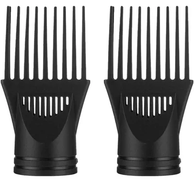 Produktbild von Diffusor für Haartrockner 2 Stück Schwarz Profi Ausblaskappe Haarkamm Haarbürste Düsen