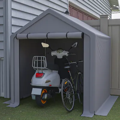 Produktbild von Gerätehaus Garagenzelt Carport Folienzelt Gartenschuppen Fahrradgarage Lagerzelt Aufbewahrungsgarage Auto Motorrad Schutz Unterstand mobiles Lager 190x170x200cm