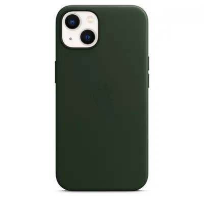 Produktbild von Apple Leather Case MagSafe iPhone 13 schwarzgrün