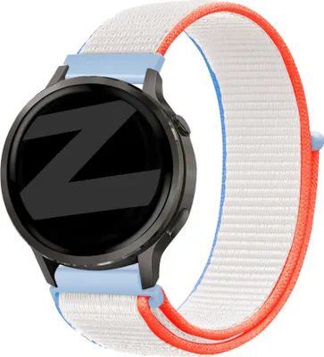 Produktbild von Bandz Nylon-Laufband (18mm) - Geeignet für Garmin Vivoactive 4s / Vivomove 3s / Venu 2s / Venu 3s / Forerunner 255s / Forerunner 265s / Venu 4 - 41mm - Milchweiß