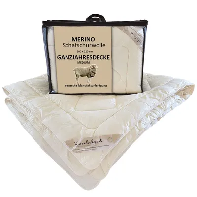 Produktbild von Merino Schafschurwolle  Ganzjahresdecke Kuschelzeit  in 200x220 cm 41514
