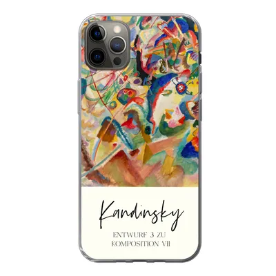 Produktbild von MuchoWow® Handyhülle Schutzhülle Hülle für iPhone 13 Pro Max Entwurf 3 zu komposition VII - Kandinsky - Alte Meister Silikon Softcase Handy Hülle - Mobiltelefon