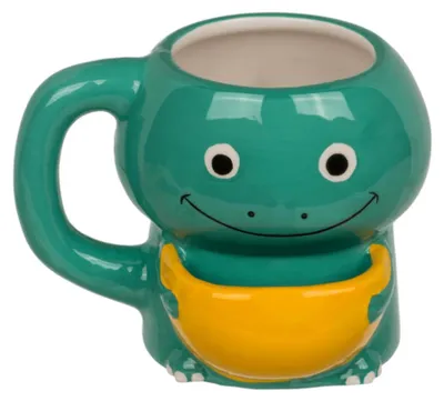 Zdjęcie produktu dla Kubek ceramiczny z przegródką na herbatniki, dinozaur