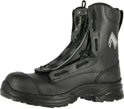 A black HAIX® men's S3 safety boot with a zipper closure.