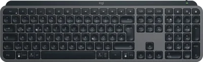Produktbild von LOGITECH MX Keys S Tastatur, kabellos (RF & Bluetooth), QWERTZ Deutsch, Aluminium, Graphit, 430.2 x 131.63 x 20.5 mm, für Windows, macOS, Linux, Android, iOS, iPadOS, ChromeOS