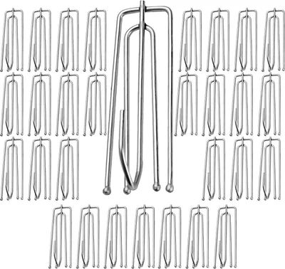 Produktbild von 30 Stück Vorhänge Haken Edelstahl Clips Gardinenhaken Klammer Klemmhaken für Gardinen und Vorhangringe Schienen