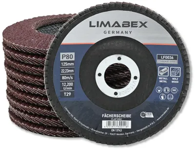 Produktbild von Fächerscheiben 125 mm Holz Metall P80 Lamellenscheiben 50 Stück